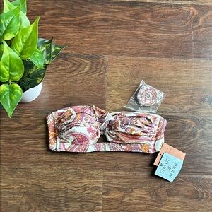 NWT Shade & Shore Paisley Print Bandeau Bikini Top XS | Bandeau Bikini Top |